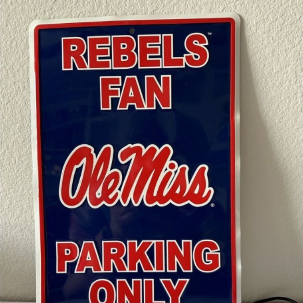 Ole Miss Rebels Parking Only Metal Sign and Bookmark